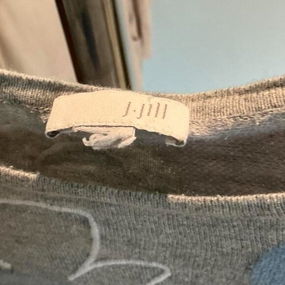 J.Jill Womens Sweater Gray Lightweight Embroidered Flowers Long Sleeve Top - Picture 2 of 3